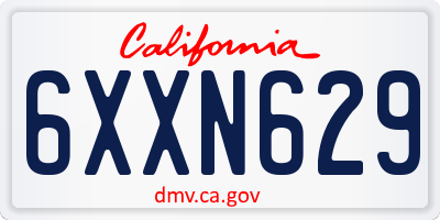 CA license plate 6XXN629