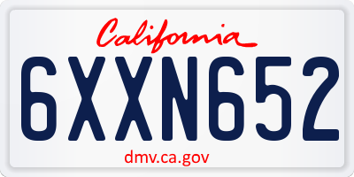 CA license plate 6XXN652