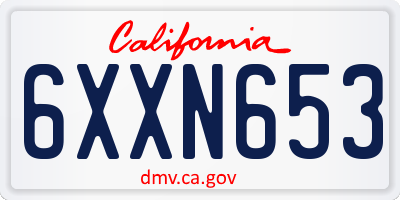 CA license plate 6XXN653