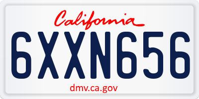 CA license plate 6XXN656