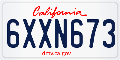 CA license plate 6XXN673