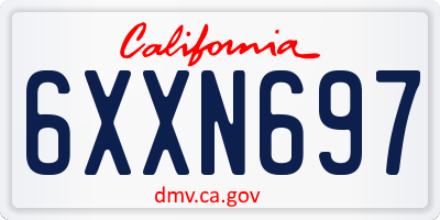 CA license plate 6XXN697