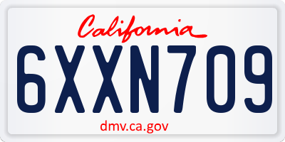 CA license plate 6XXN709