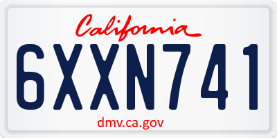 CA license plate 6XXN741