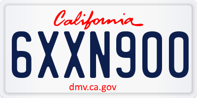CA license plate 6XXN900