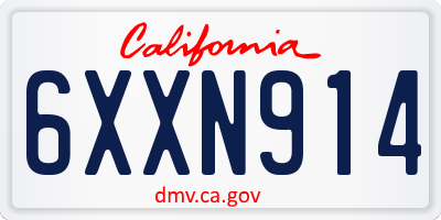 CA license plate 6XXN914