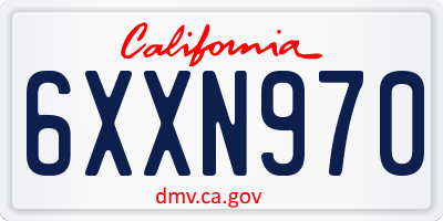 CA license plate 6XXN970