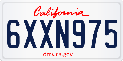 CA license plate 6XXN975