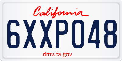 CA license plate 6XXP048
