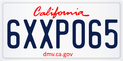 CA license plate 6XXP065
