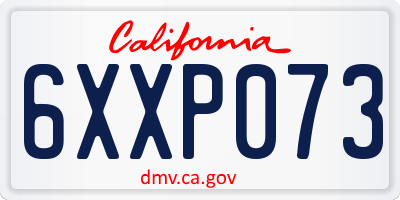 CA license plate 6XXP073