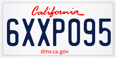 CA license plate 6XXP095