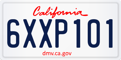 CA license plate 6XXP101