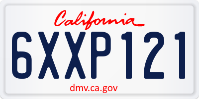CA license plate 6XXP121