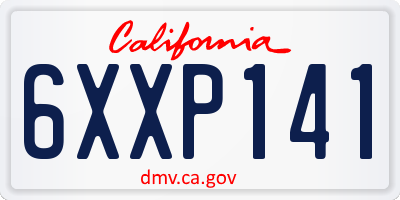 CA license plate 6XXP141