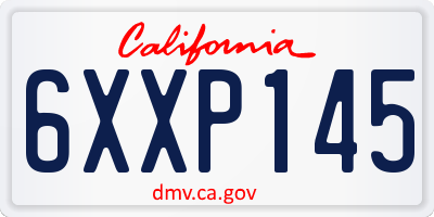 CA license plate 6XXP145