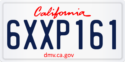CA license plate 6XXP161