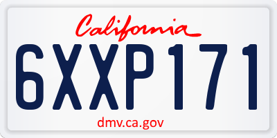 CA license plate 6XXP171