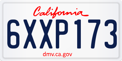 CA license plate 6XXP173