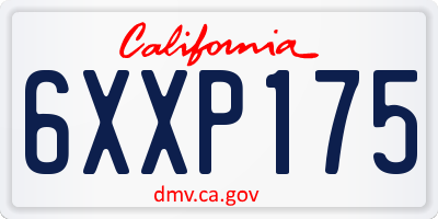 CA license plate 6XXP175