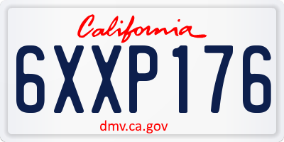 CA license plate 6XXP176