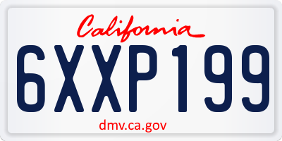 CA license plate 6XXP199
