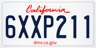 CA license plate 6XXP211