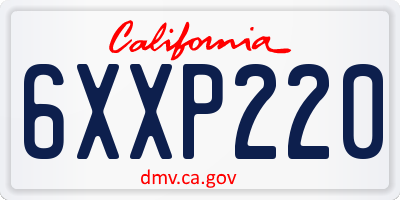 CA license plate 6XXP220
