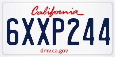 CA license plate 6XXP244