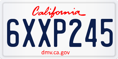 CA license plate 6XXP245