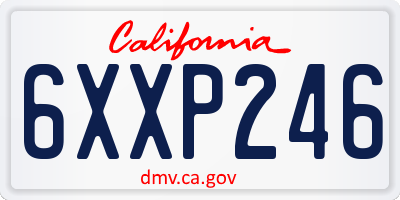 CA license plate 6XXP246