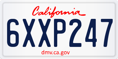 CA license plate 6XXP247