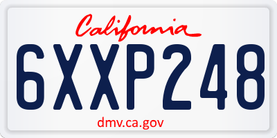 CA license plate 6XXP248