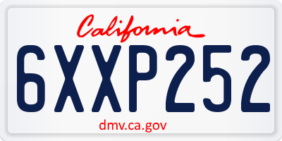 CA license plate 6XXP252
