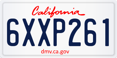 CA license plate 6XXP261