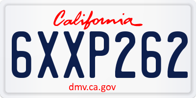 CA license plate 6XXP262