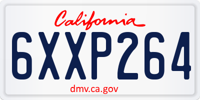 CA license plate 6XXP264