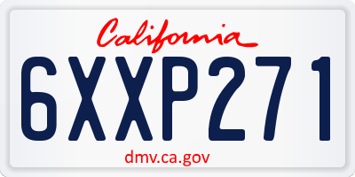 CA license plate 6XXP271