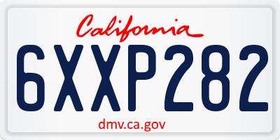 CA license plate 6XXP282