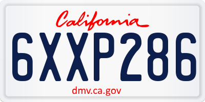 CA license plate 6XXP286