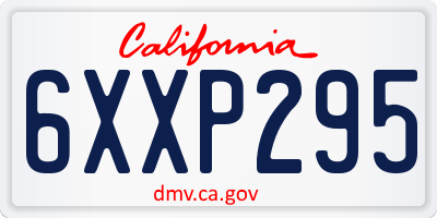 CA license plate 6XXP295
