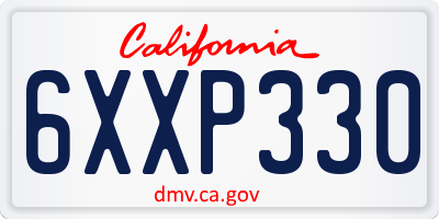 CA license plate 6XXP330