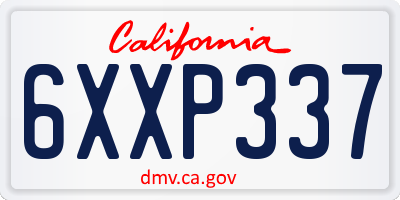CA license plate 6XXP337