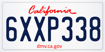 CA license plate 6XXP338