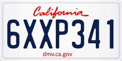 CA license plate 6XXP341