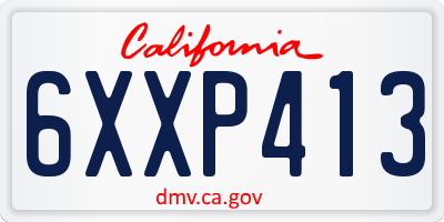 CA license plate 6XXP413