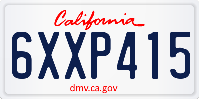 CA license plate 6XXP415