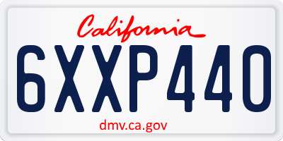 CA license plate 6XXP440