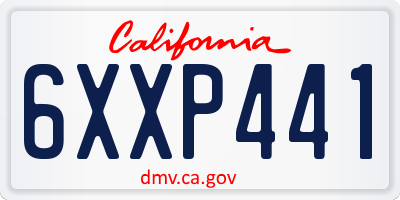 CA license plate 6XXP441