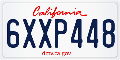 CA license plate 6XXP448